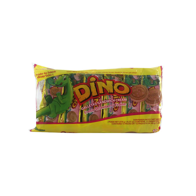 Galletas Dulces Dino Fresa 12 unidades