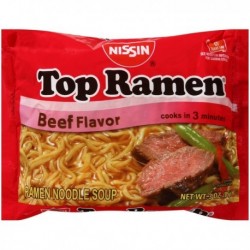 Sopa Nissin Top Ramen Beef Flavor 3oz
