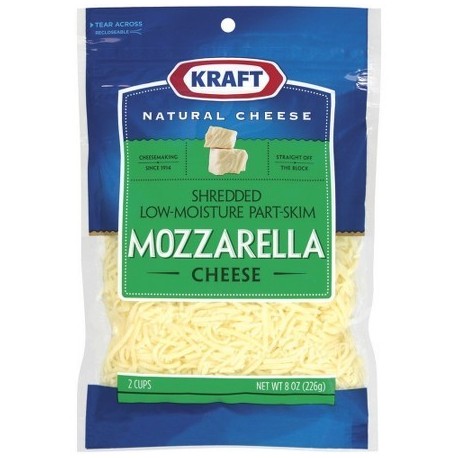 Queso mozzarella rallado kraft 8 oz