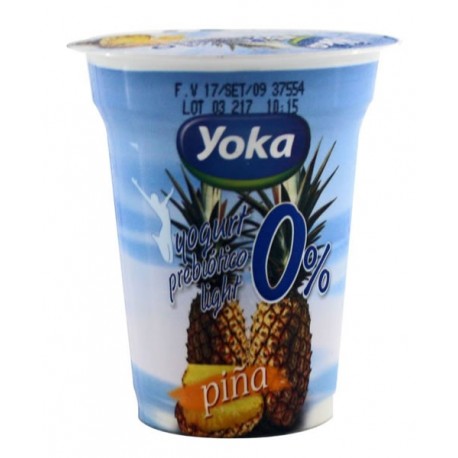 Yogurt Prebiotico 0% Yoka Piña 6 Oz