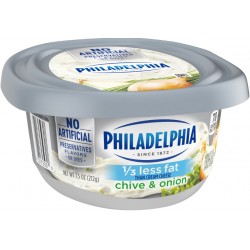 Cream cheese 1/3 less fat chive & onion Philadelphia 8oz