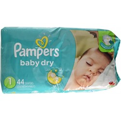 Pañal Pampers baby dry S1 44 unidades