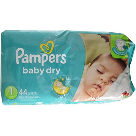 Pañal Pampers baby dry S1 44 unidades