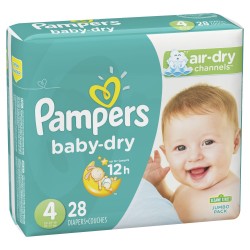 Pañal Pampers S4 baby dry  28 unidades