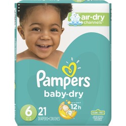 Pañal Pampers S6 baby dry  21 unidades