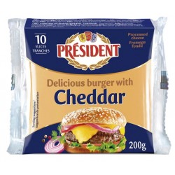 Queso President Cheddar 10 Slices