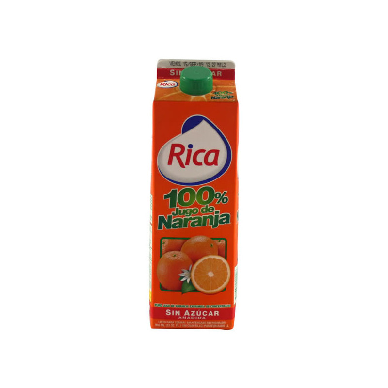 Jugo Rica 100% Naranja S/Azucar 32 Oz (1 Lt)
